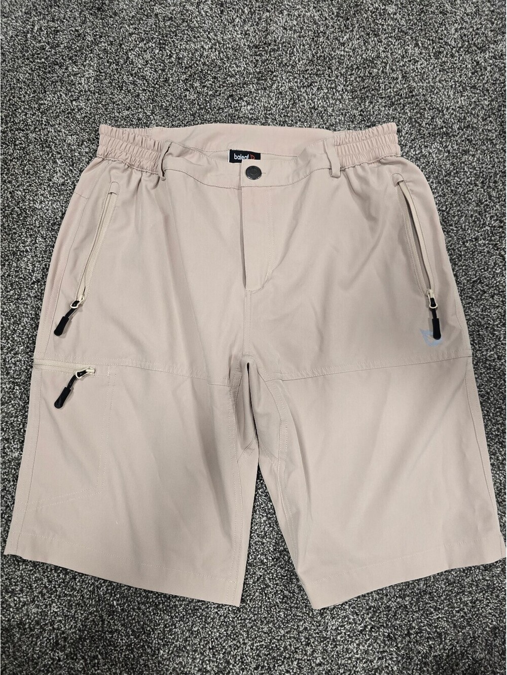 Baleaf Women's Beige Outdoor Hiking Shorts with Zipper Pockets, Size M